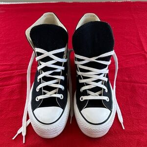 Converse Chuck Taylor All Star Platform Canvas Black/White High-Tops Size 6 New